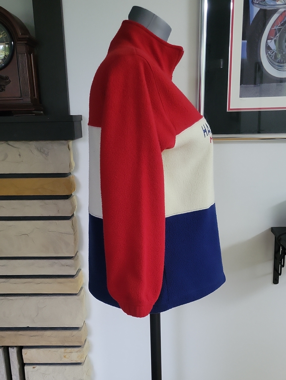 Harley-Davidson Fleece Large Red/Cream/Blue Vintage - Picture 9 of 10